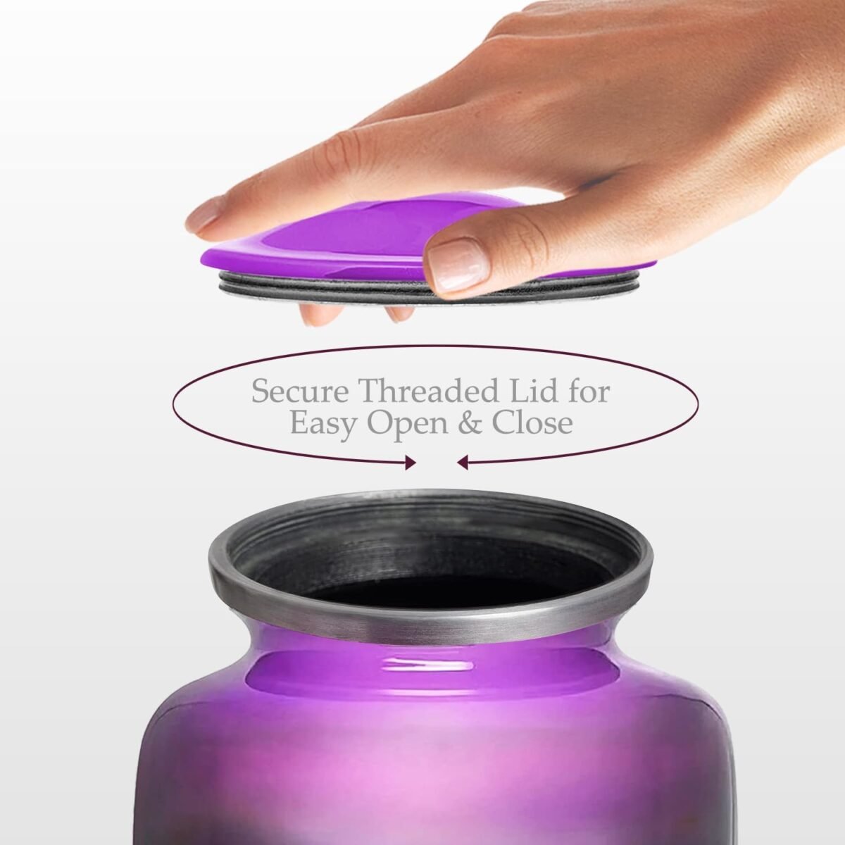 Purple Hummingbird Cremation Urn – Floral Memorial Urn for Ashes