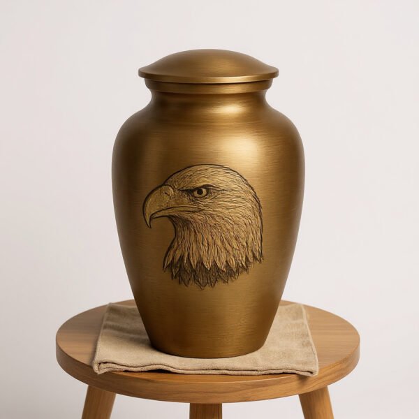 Gold Eagle Cremation Urn – Patriotic Memorial Urn for Ashes