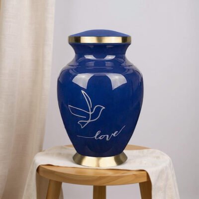 Blue Dove of Love Cremation Urn