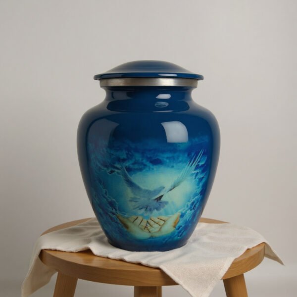 Blue Pigeon Cremation Urn for Human Ashes